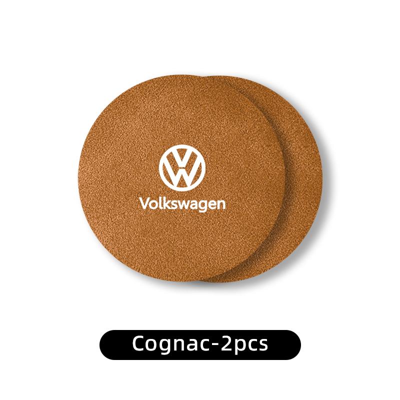 2pcs Car Suede Coaster Water Cup Holder Drink Pad Auto Interior Accessories For Volkswagen VW Jetta Golf Beetle CC EOS GTI zr4