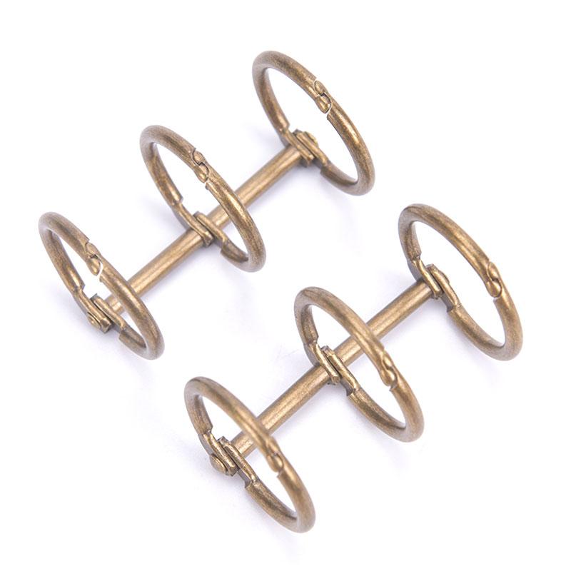 2Pcs Metal Loose Leaf Book Binder 3 Rings For Notebook Album Scrapbook Clips