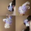 Super Fairy Fabric Feather Flower Side Hairpin Fashion Versatile Temperament Duck Bill Clip Sweet Atmosphere Hair Accessories Headgear