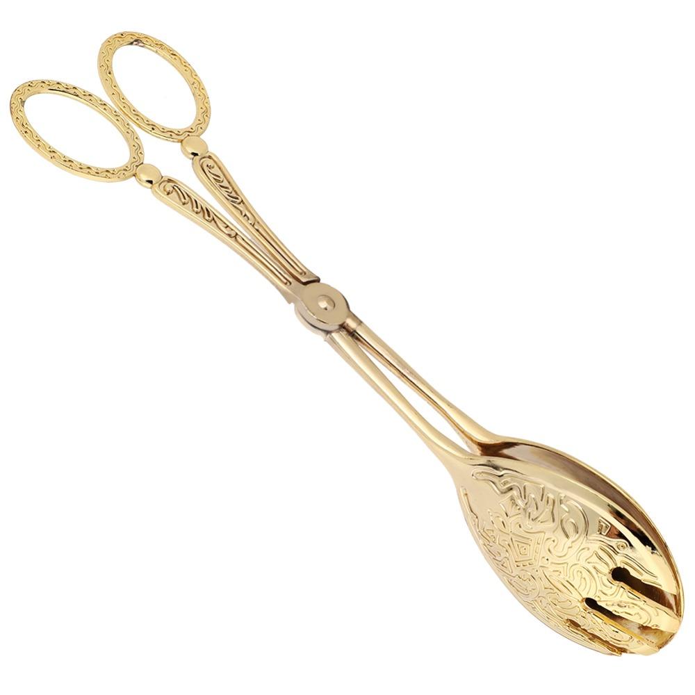 Zinc Alloy Buffet Clamps Long Handle Food Serving Tongs Lightweight Pastry Tongs Salad Serving