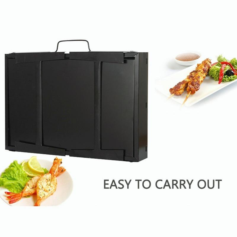 Большой складной портативный черный гриль-барбекю для барбекю на открытом воздухе для пикника на углях для путешествий