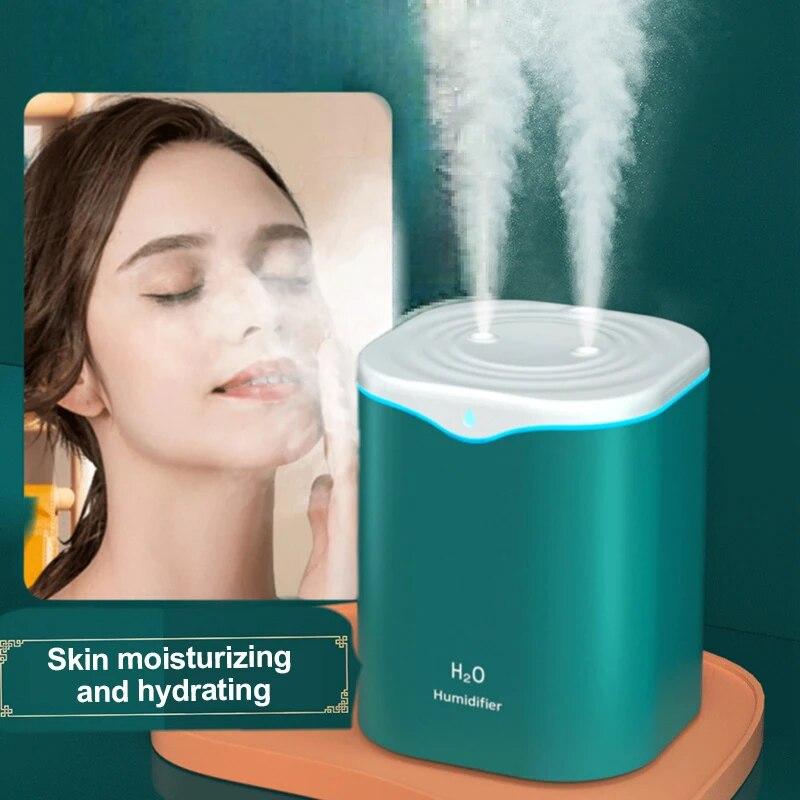 2L двойной распылитель увлажнитель USB с высоким туманом бытовой ночник очиститель воздуха бесшумный 24 часа увлажнение и увлажнение Mister