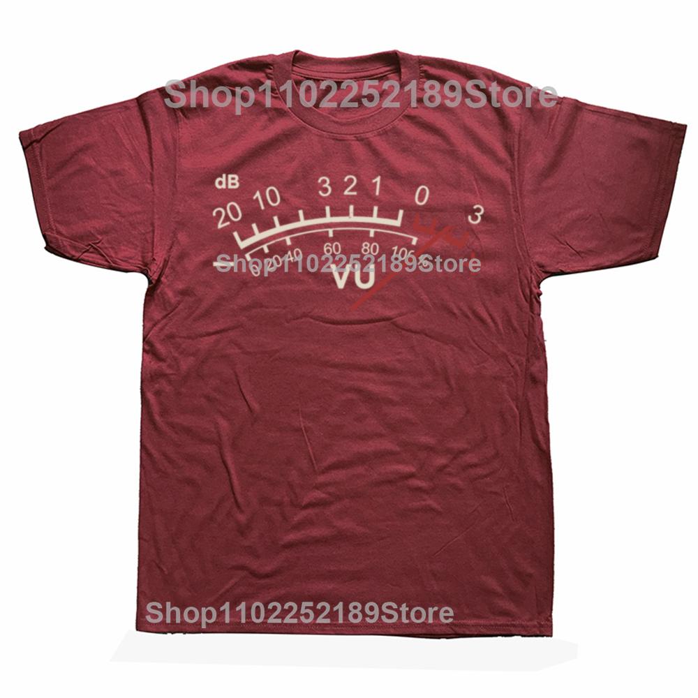 VU Meter Music Sound DB DJ Retro Vintage Classic T Shirt Men Casual Short Sleeve Tees Tops Harajuku Analog Audio Mens Clothing