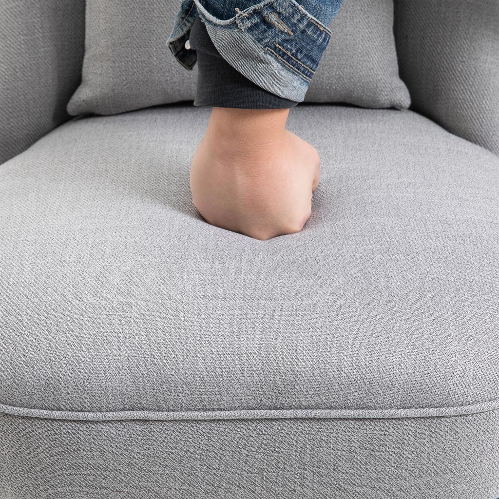 Armchair Living Room Relaxing Chair Lounge Chair Resting Chair with Back Cushion, Wooden Legs, Reading Chair with Linen Look