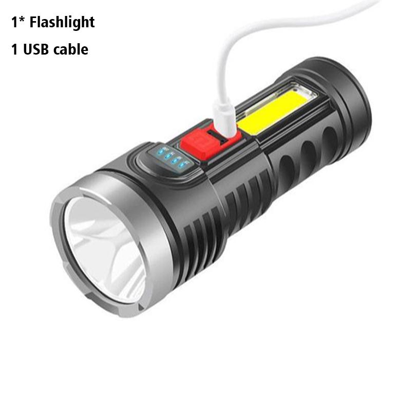 Портативный 7-LED фонарик COB боковые огни USB-перезаряжаемый 4 режима фонарь с индикатором заряда водонепроницаемая лампа для экстренных ситуаций на открытом воздухе