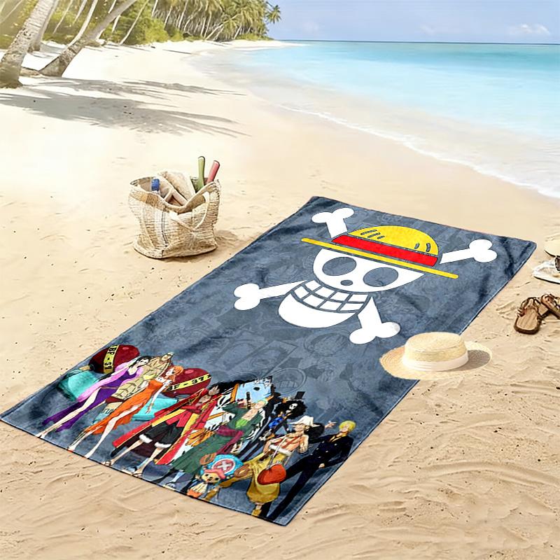Anime Pirate Adventure Print Beach Towel, Large Soft Quick Dry Towel for Beach Camping Swimming
