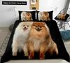 Померанский шпиц, пододеяльник King Queen, комплект постельного белья для щенков, подростков, взрослых, животных, красочное небо, 2/3 шт., полиэстер, пододеяльник