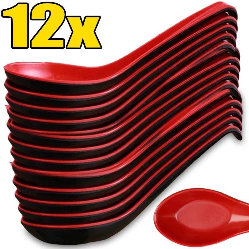 12/1 шт., мощная фарфоровая противоударная ложка, японские ложки для риса, пельменей, каши, супа, ресторанная кухонная посуда, столовые приборы