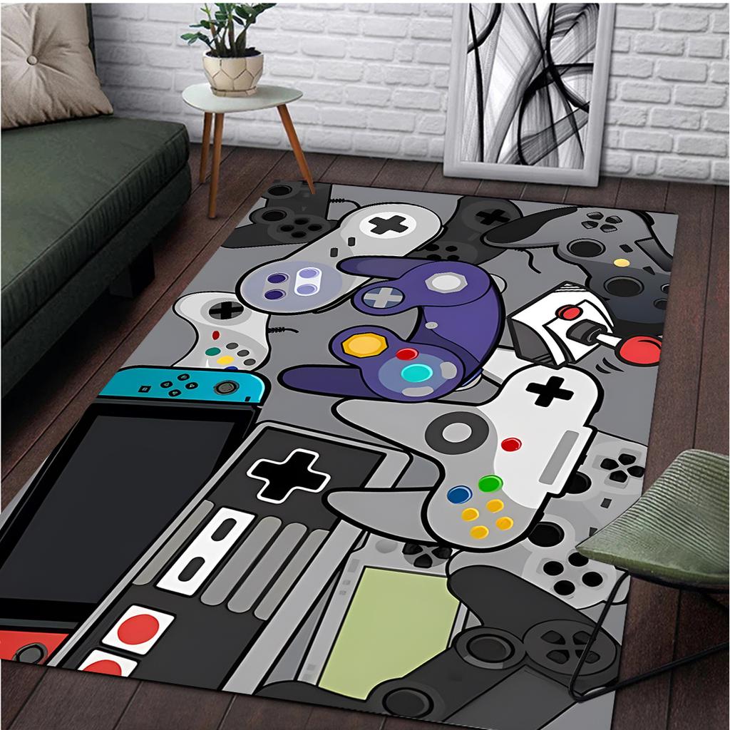 Gamer Controller Pattern For Home Living Room Boy Bedroom Big Area Mat Art Print Home Corridor Children Carpet Decoration Home