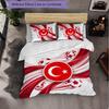 Turkey Football Pattern 3 Pieces Bedding Set Soft Microfiber Duvet Cover with Pillow Cases for Bedroom