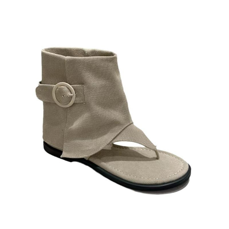 Женские повседневные сандалии 2024 года, новые летние универсальные модные римские туфли, удобные туфли на плоской подошве для отдыха на пляже