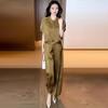 2025 New Korean Chic Women's Summer Suit - Loose Slim Drape Wide-Leg Pants Two-Piece