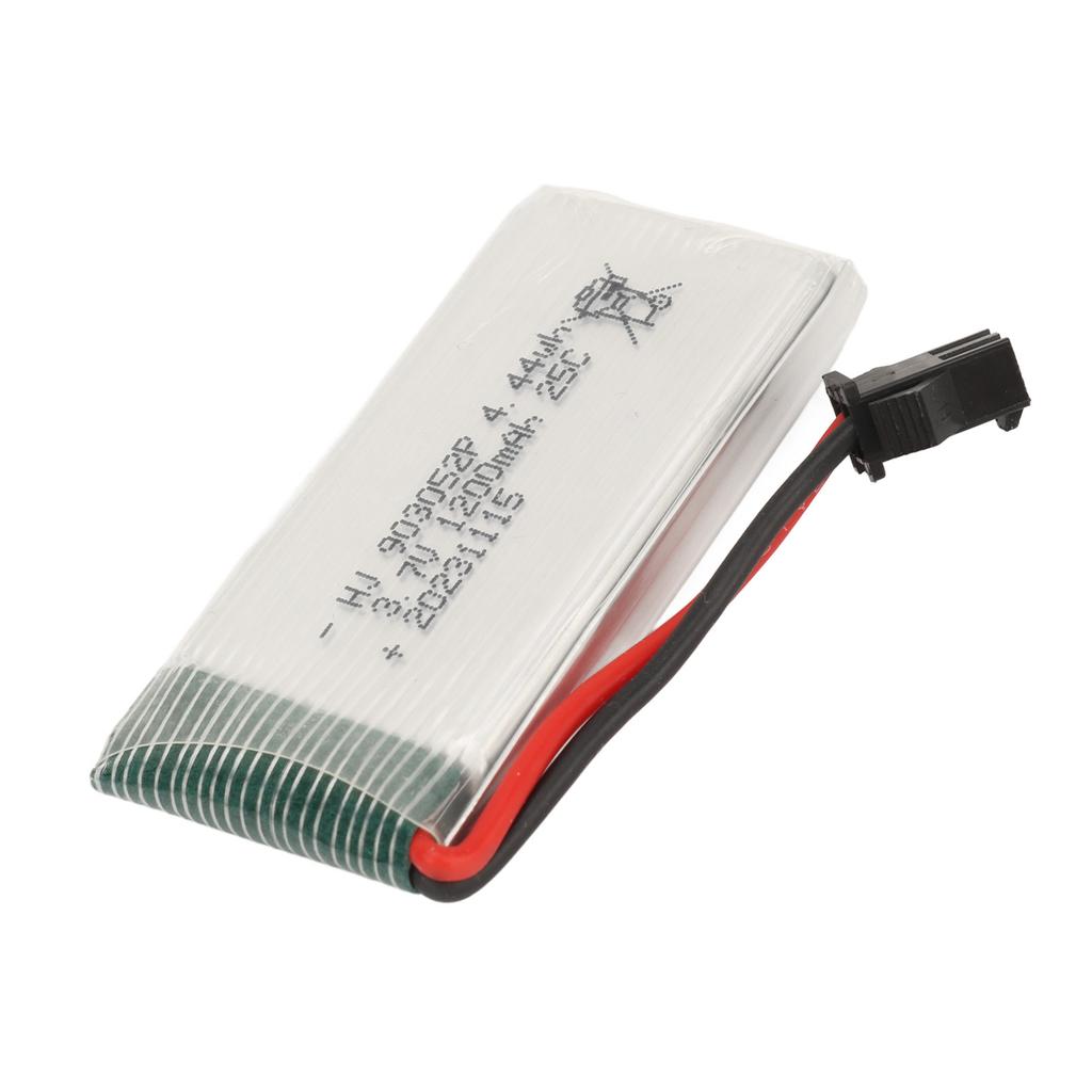3.7V 1200mAh Lithium Battery Lithium Polymer Ion Battery with SM Black Plug for X5SW Quadcopter 25C