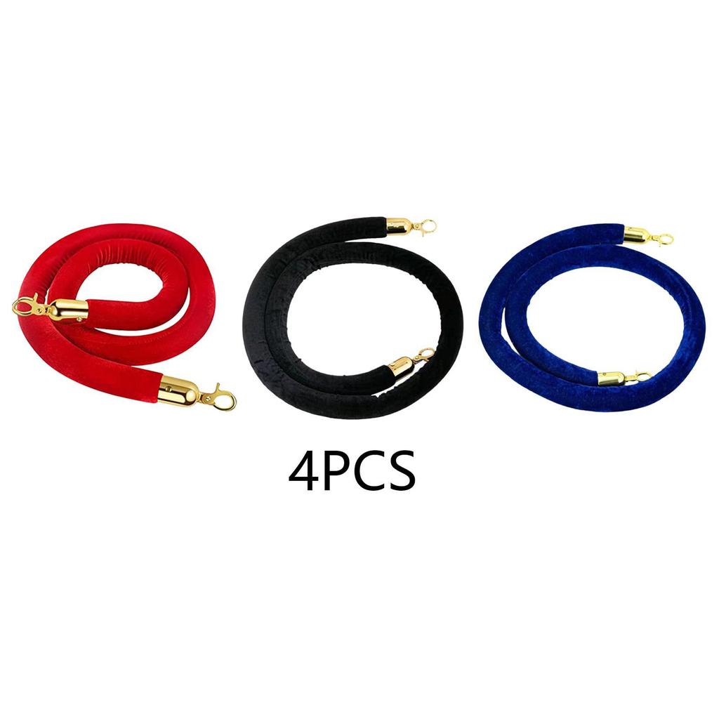 4 шт. бархатный канат для стойки универсальный легкий аксессуар износостойкий стильный барьер безопасности для контроля толпы для VIP-зон