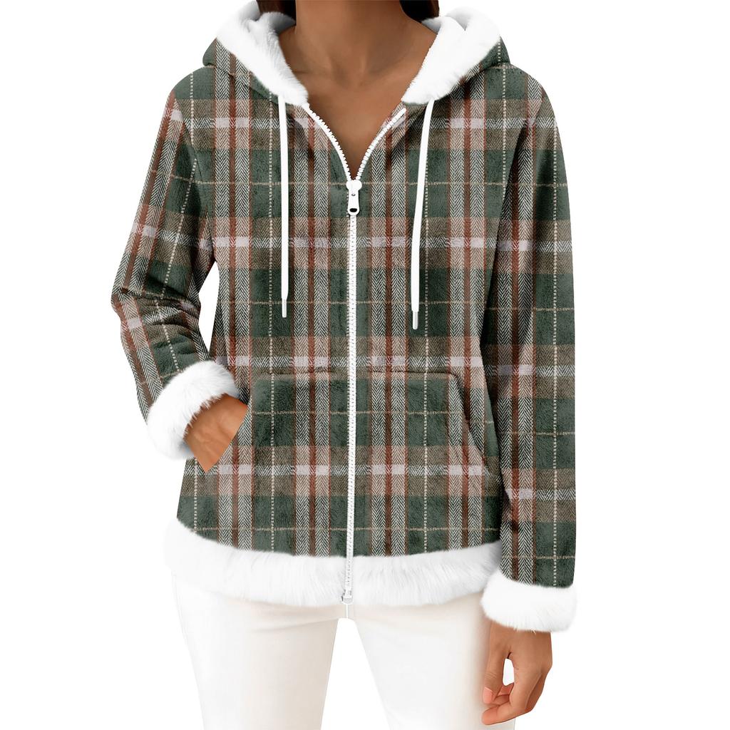 Женский повседневный модный кардиган с капюшоном на молнии из флиса с длинными рукавами