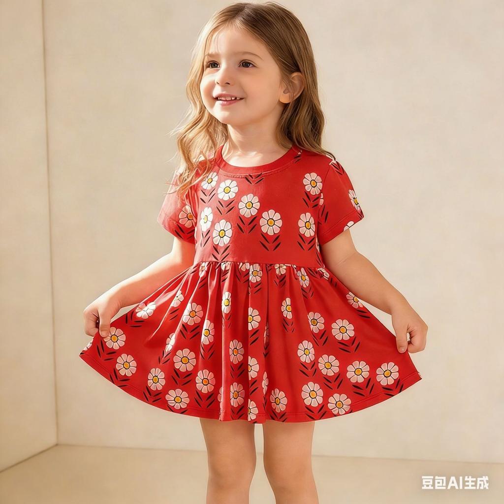 Girls Cotton Floral Summer Dress Princess Fairy