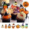Halloween Cake Topper 16pcs Spooky Ghost Pumpkin Cupcake Decor Dessert Picks Eco-Friendly Festive Baking Supplies Halloween