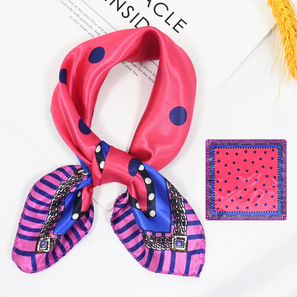 Новый модный высококачественный шелковый шарф квадратный шарф цепочка имитация шелка 50x50 маленький шарф для женщин