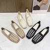 Women 'S Moccasins Houndstooth Knitted Slip -On Shoes Spring Flat Loafers Ladies Wide Fit Zapatos De Mujer