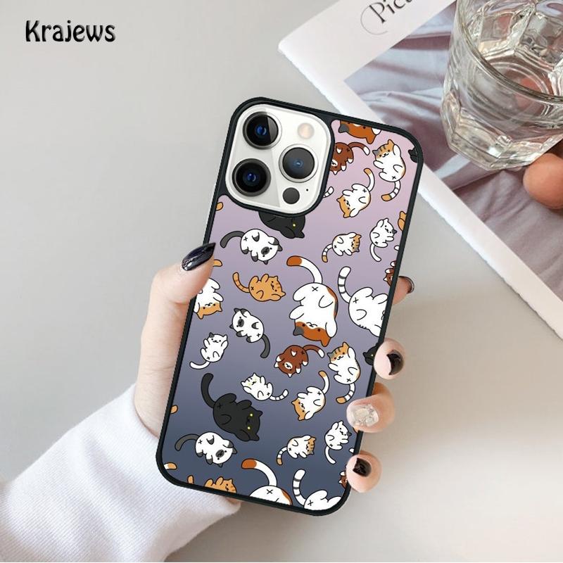 Забавный мультяшный кот Чехол для телефона iPhone 17 Air 16 15 14 Ma Plus 11 12 13 Pro Ma Чехол для телефона coque