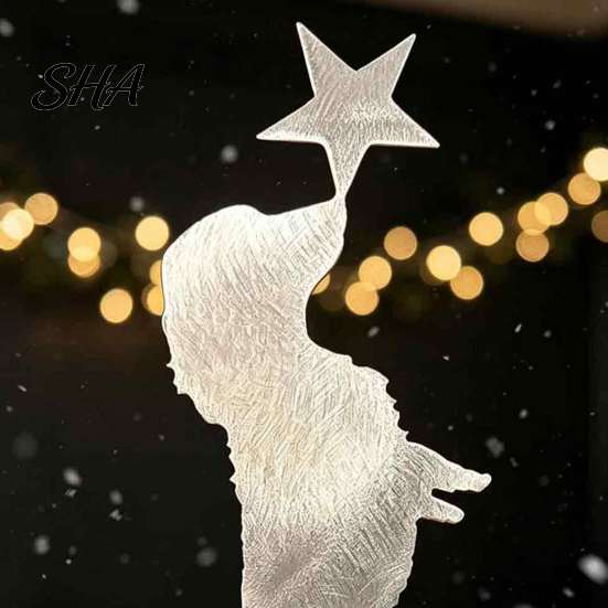 Dog Lover Holiday Gift Metal Christmas Tree Topper, 11.81 Inch Cute Dachshund Topper Reusable Decor Ornament with Star, Decoration, Gifts for