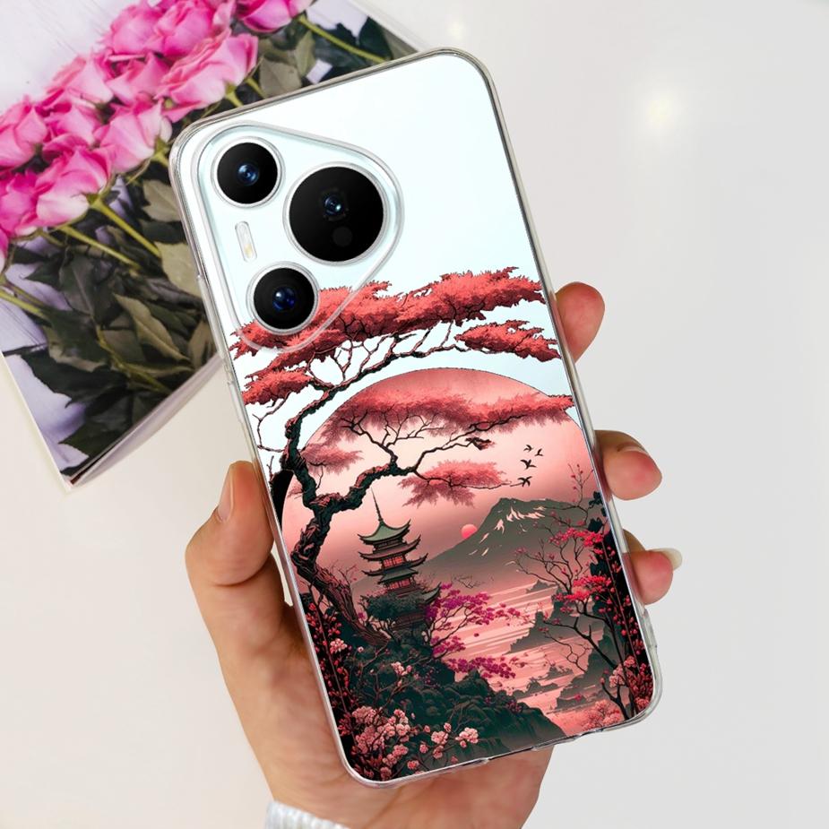 Чехол для Huawei Pura 70 Милый мультяшный расписной чехол Прозрачный силиконовый чехол для телефона Для Huawei Pura 70 Pro Plus Pura70 Pro + Мягкий чехол