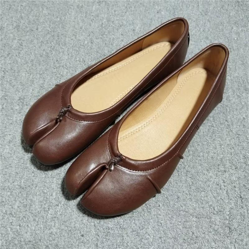 Niche Pleated Flat Bottomed, Internally Raised, Shallow Mouthed Bow Ballet Split Toe Shoes