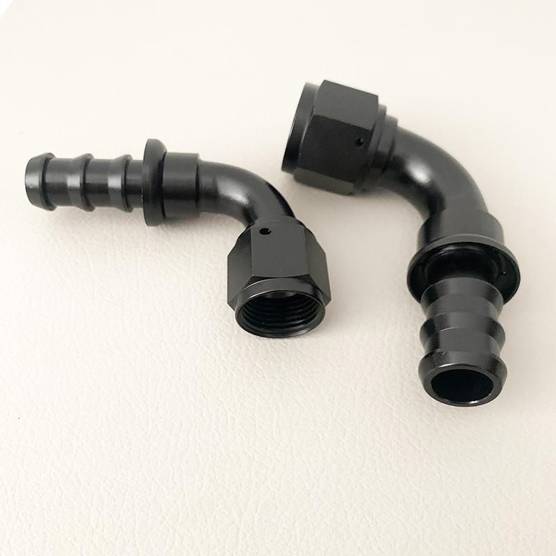 Universal Push-on Hose End Fittings Fuel Oil 0 45 90 180 Degree Cooler Hose AN4 AN6 AN8 AN10 AN12 Connection Adapter