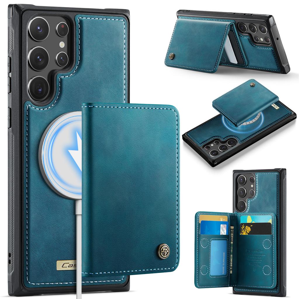 For Samsung Galaxy S22 Ultra 5G Magnetic Case CASEME ME80 Series Leather PC TPU Phone Cover with Detachable Wallet