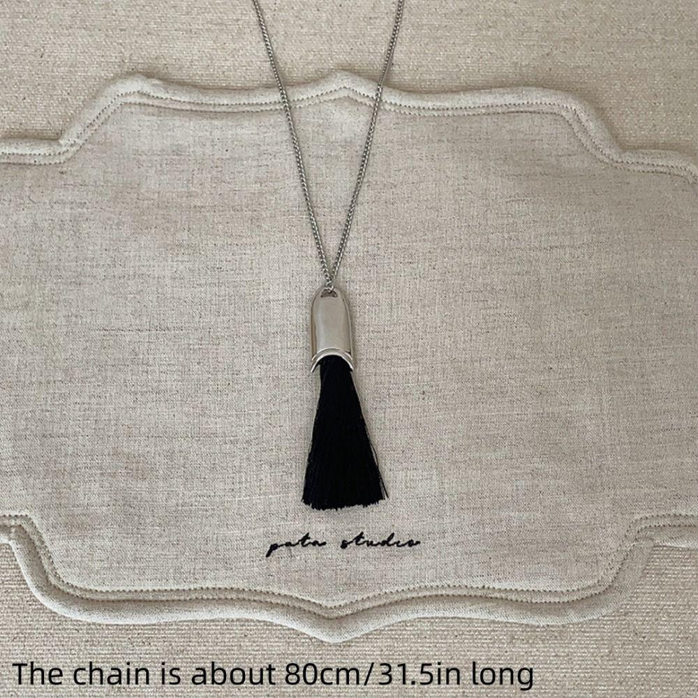 3 Colors Brush Tassel Necklaces Unique Design Pendant Necklaces Long Chain Chokers For Women Gift