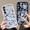 Мягкий чехол для телефона с узором синих цветов для Samsung Galaxy S26 S25 S24 S23 S22 S21 Ultra S25 Edge S24 S25 FE S22 Plus, задняя крышка из ТПУ