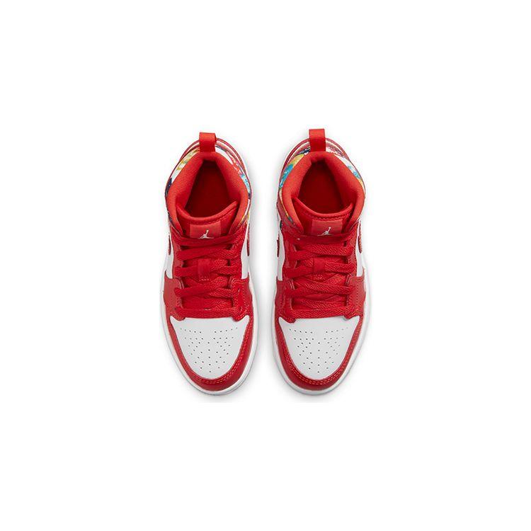 Air Jordan 1 Mid SE PS Barcelona Sweater Детские кроссовки Красный Чили-Красный Белый DC7249-600