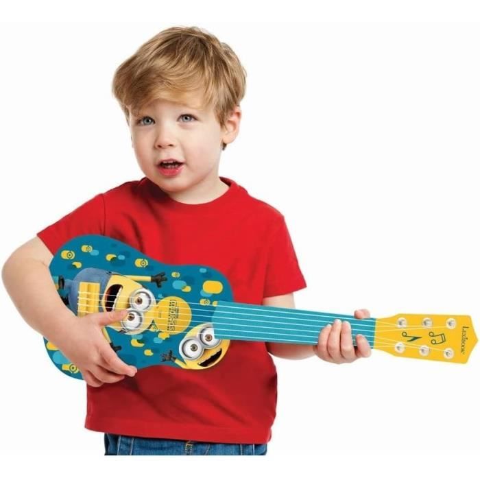 Lexibook, Les Minions, Ma premiere Guitare pour Enfant, 6 Cordes en Nylon, 53 cm, Guide Inclus, Des 3 ans