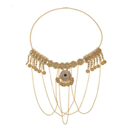 Сплав Поясная цепочка Ретро стиль Монета Кисточка Декор Цепочка для ремня