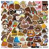 60Pcs Funny Cute Sticker Cartoon Waterproof Feces Decal Poop Graffiti Sticker for Kids Children Gift