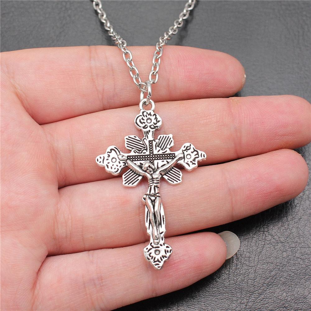 Крест Талисман Амулет 45 см или 70 см Длинная Цепочка Ожерелье Женские Украшения Пляжные Тенденции Художественные Принадлежности