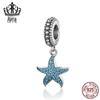2020 Sterling Silver Starfish Blue Charm Pendant for DIY Bracelets & Necklaces