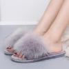 Модные женские тапочки из пушистого искусственного меха, зимние теплые удобные домашние тапочки для женщин, однотонные мягкие плюшевые комнатные шлепанцы