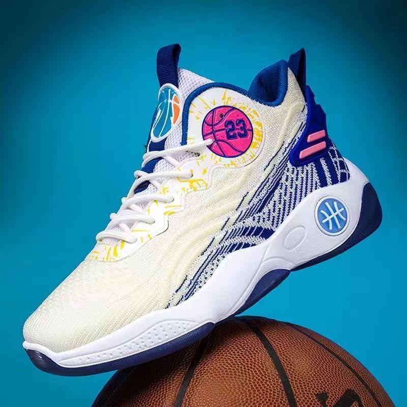Дышащие сетчатые кроссовки с высоким верхом для настоящего баскетбола, мужские нескользящие и износостойкие уличные спортивные кроссовки