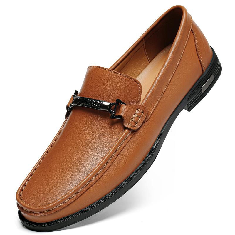 Модные мужские лоферы из натуральной кожи, деловая мужская повседневная обувь, слипоны, удобная обувь для ходьбы для мужчин, офисная мужская обувь