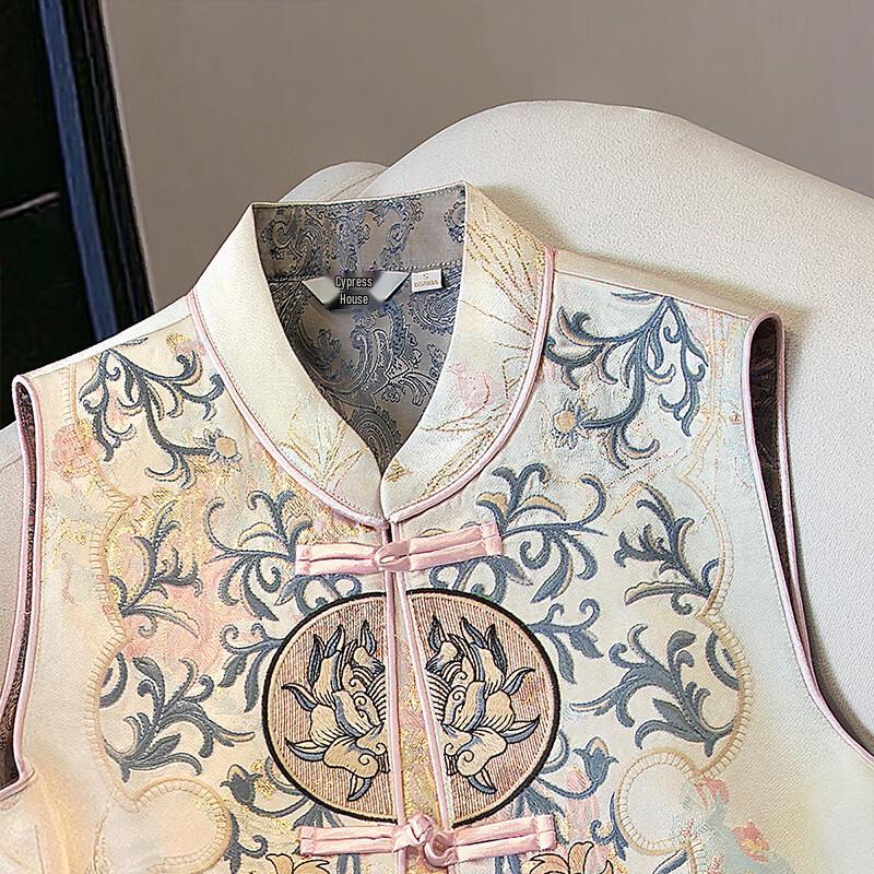 Women's New Chinese Style Embroidered Stand Collar Vest