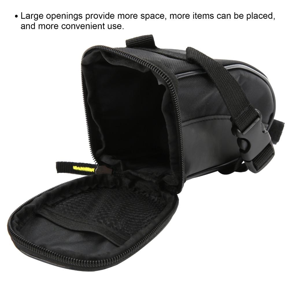 Leather + 1680D Oxford Cloth Bike Saddle Bag Waterproof Bike Saddle Pouch Bike Storage