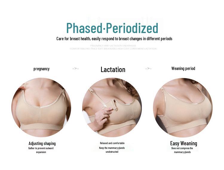 Бесшовный бюстгальтер пуш-ап для кормления и беременности с застежкой спереди - Большой размер, Поддержка против провисания, Послеродовая поддержка и поддержка при грудном вскармливании