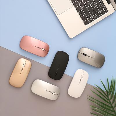 2.4G BT 5.0 Беспроводная тонкая перезаряжаемая мышь с меньшим уровнем шума, 3 регулируемых разрешения, 7-цветный дыхательный светильник