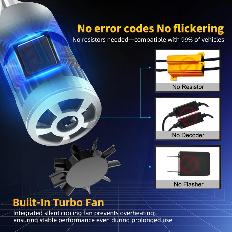 2×Car LED Turn Signal Direction Indicator Lamp Lights Bulbs Amber Front/Rear For Volkswagen VW Touran 1T1 1T2 1T3 5T1 2003-