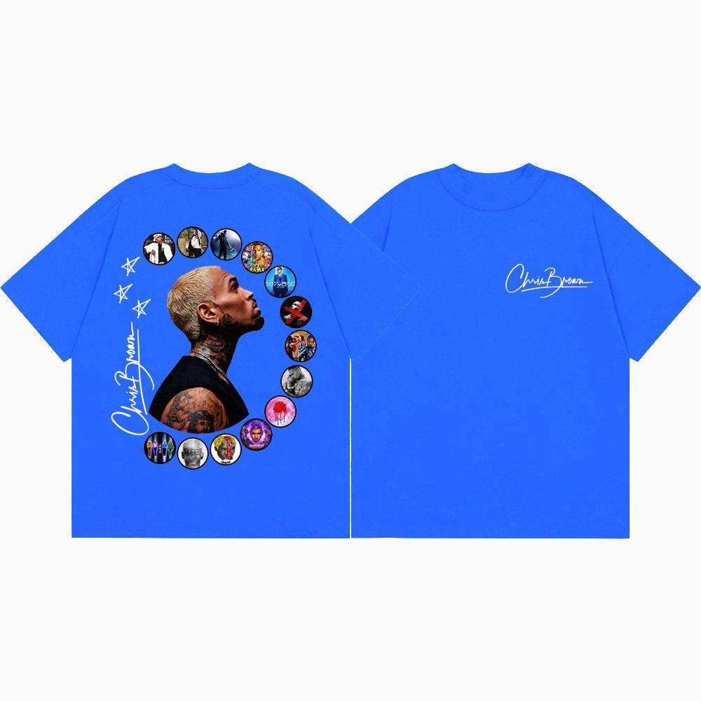 Rapper Chris Brown Graphic T Shirts Unisex Unisex Clothing Fashion Hip Hop Short Sleeve Tshirts Summer Casual Loose Cotton Tshirt