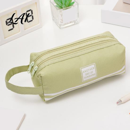 Reinforced Webbing Pencil Case Oxford with Handle Double Layer Pen Pouch Large Wear-resistant Capacity Stationery Bag for Students And Commuters