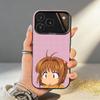 Чехол для телефона Card Captor Sakura для iPhone 17, 16, 15, 14, 13, 12, 11, Pro, MAX, Серый Матовый Силиконовый, Черный Чехол