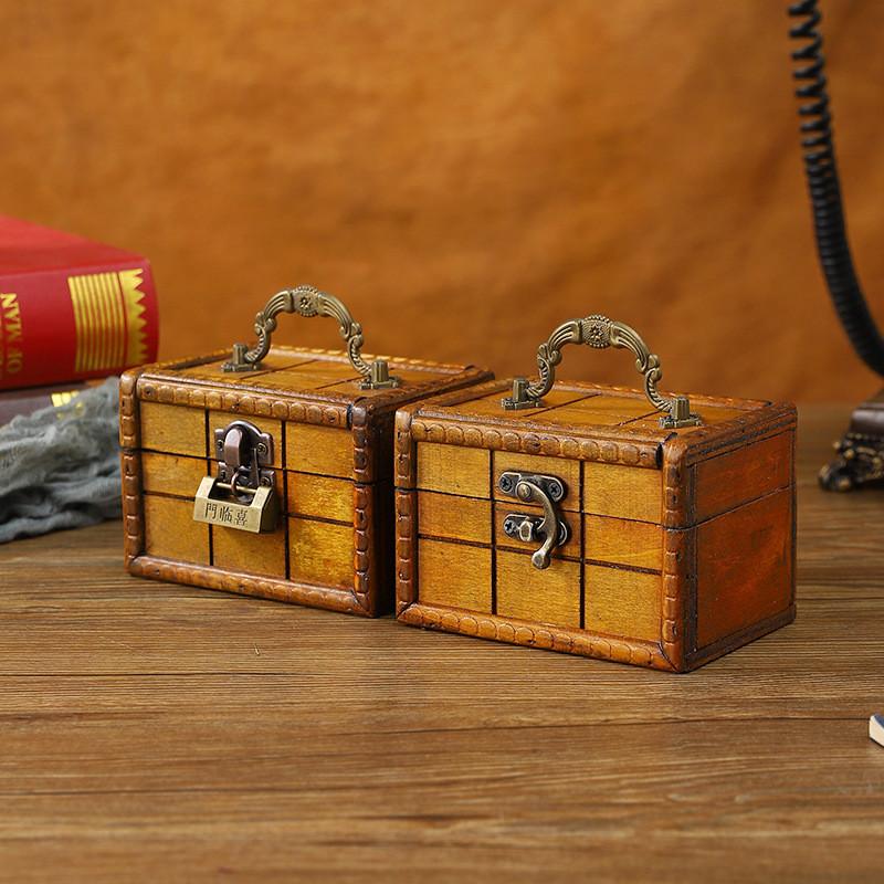 Vintage Wood Storage Box With Cover For Living Room Bedroom And Garden Decor