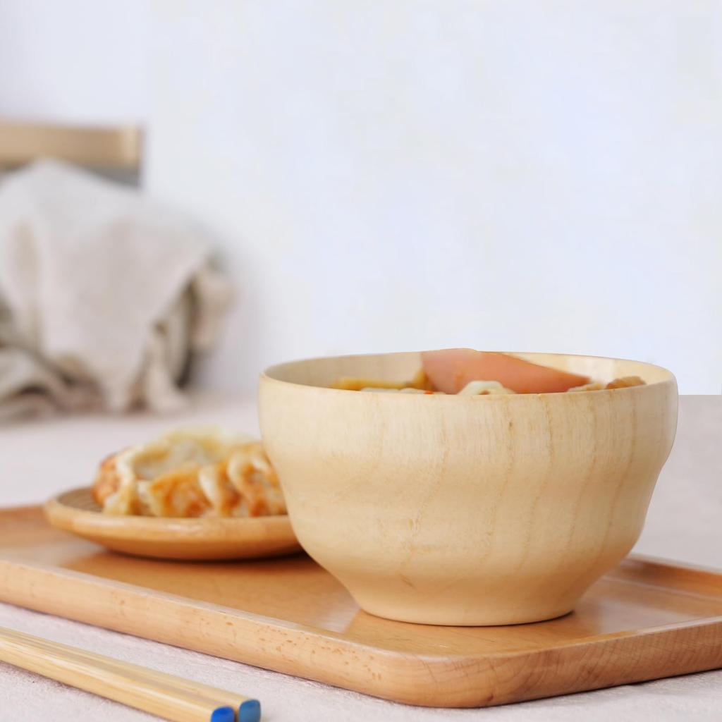 YOSHIKI деревянная суповая миска из натурального цельного дерева для супа мисо диаметр SDGs Eco Material Bowl, деревянная, миска, стильная, миска, большая, 11,5 см, YK-OW1